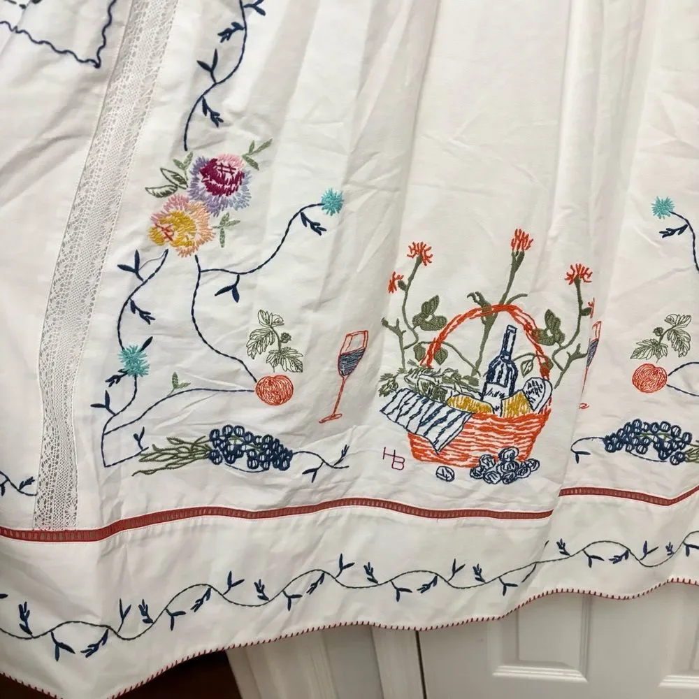 Hunter Bell Midi Dress Stefy Embroidered White Cotton Floral NWT 6 - Picture 10 of 14